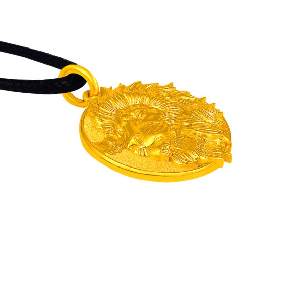 999 Pure Gold Lion Guardian Pendant